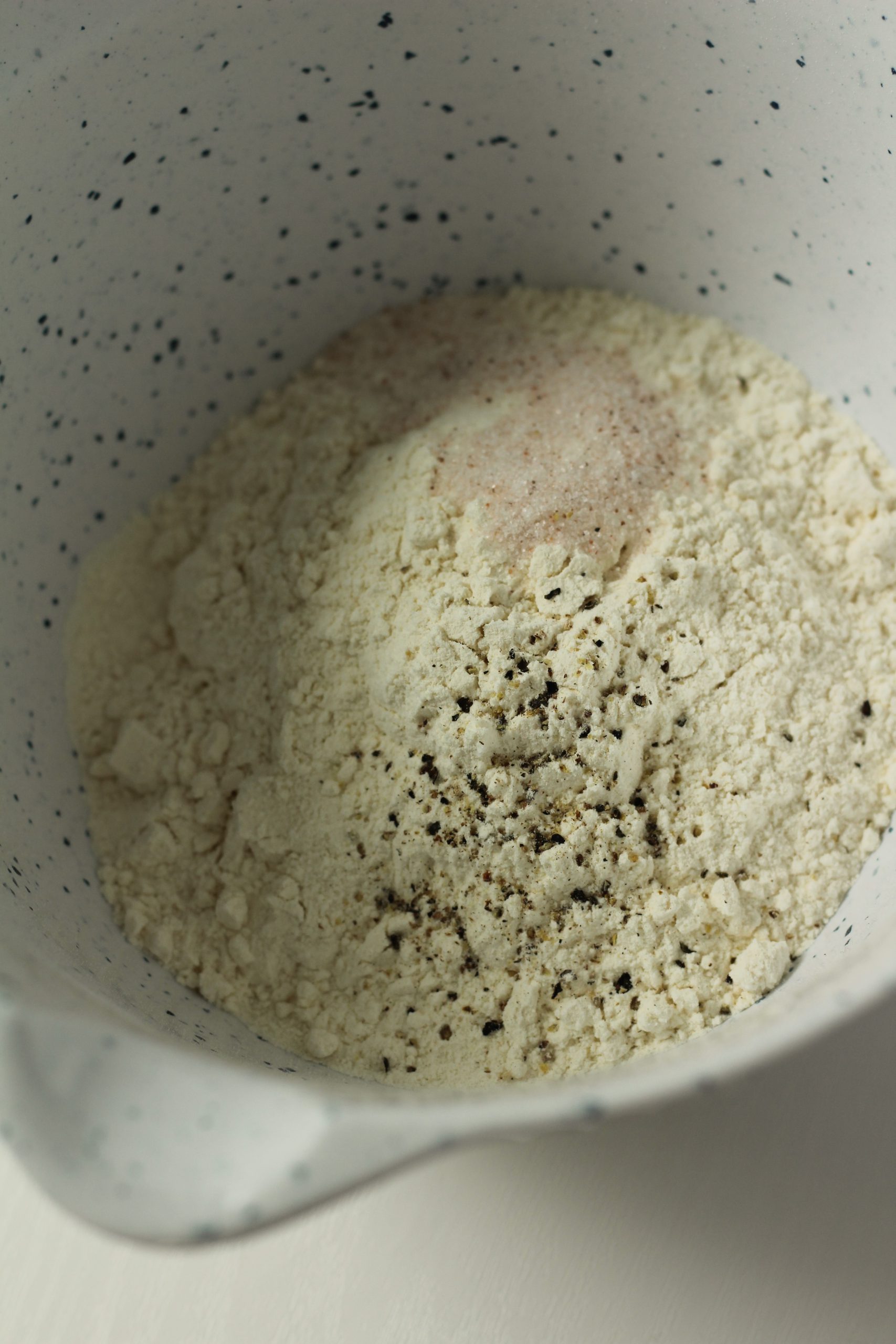 Pastry flour salt, black pepper