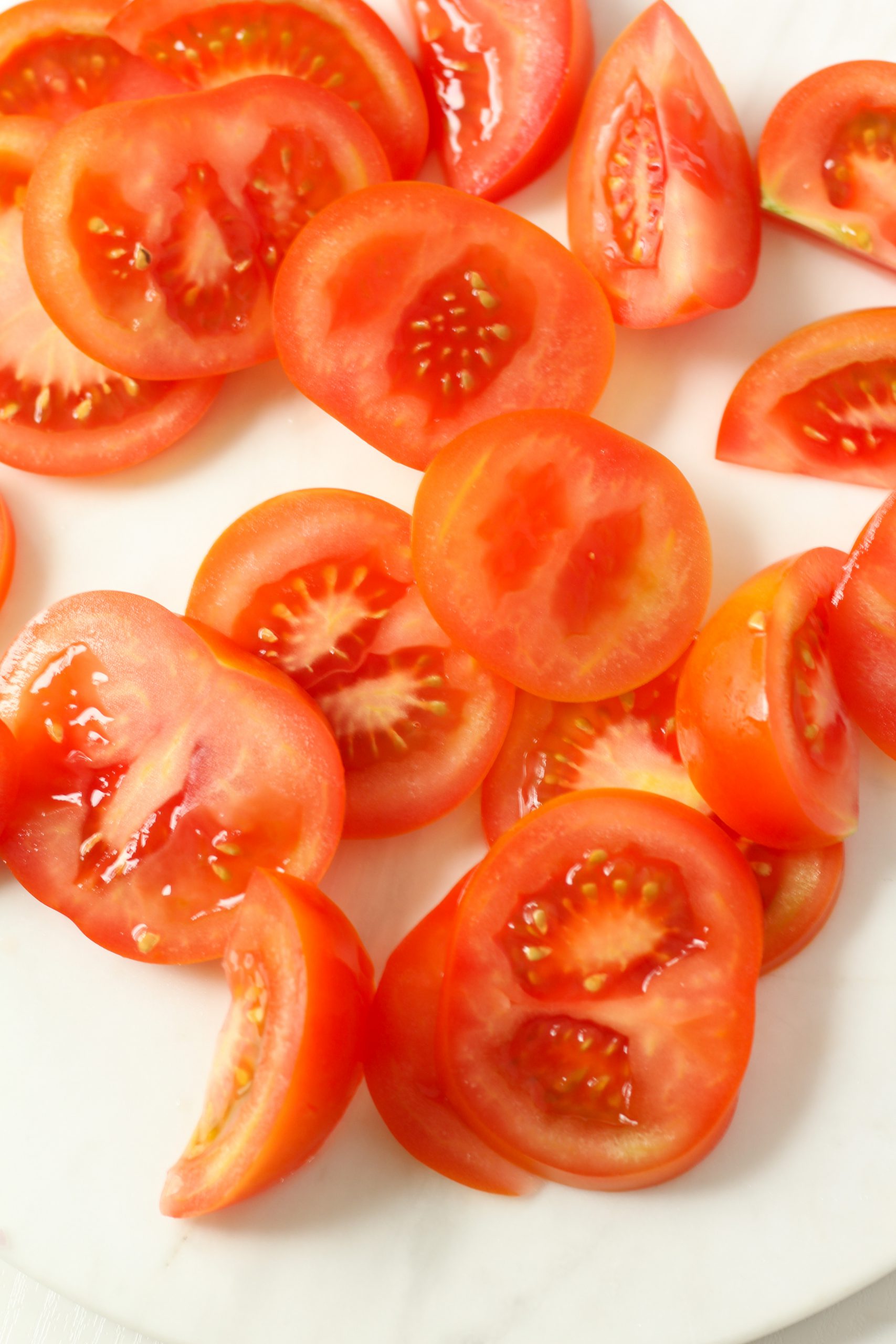 Cut up tomatoes 